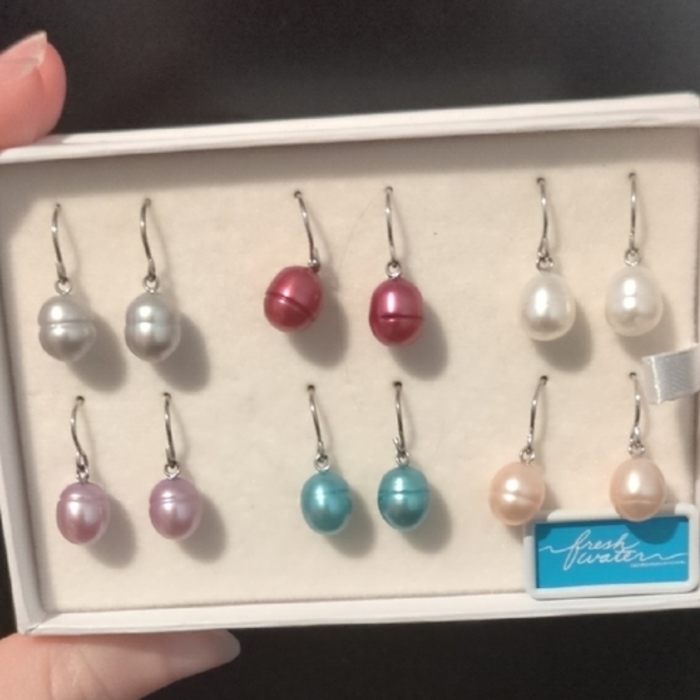 Honora Freshwater Pearl Earring Set - Multicolor